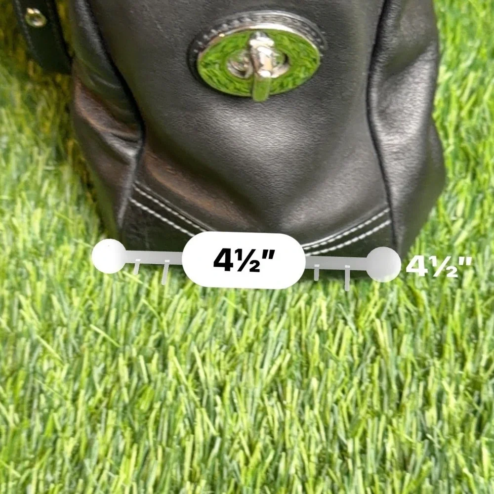 Coach Parker Pleated Tote Black Leather Shoulder Bag F13759 - Picture 9 of 9